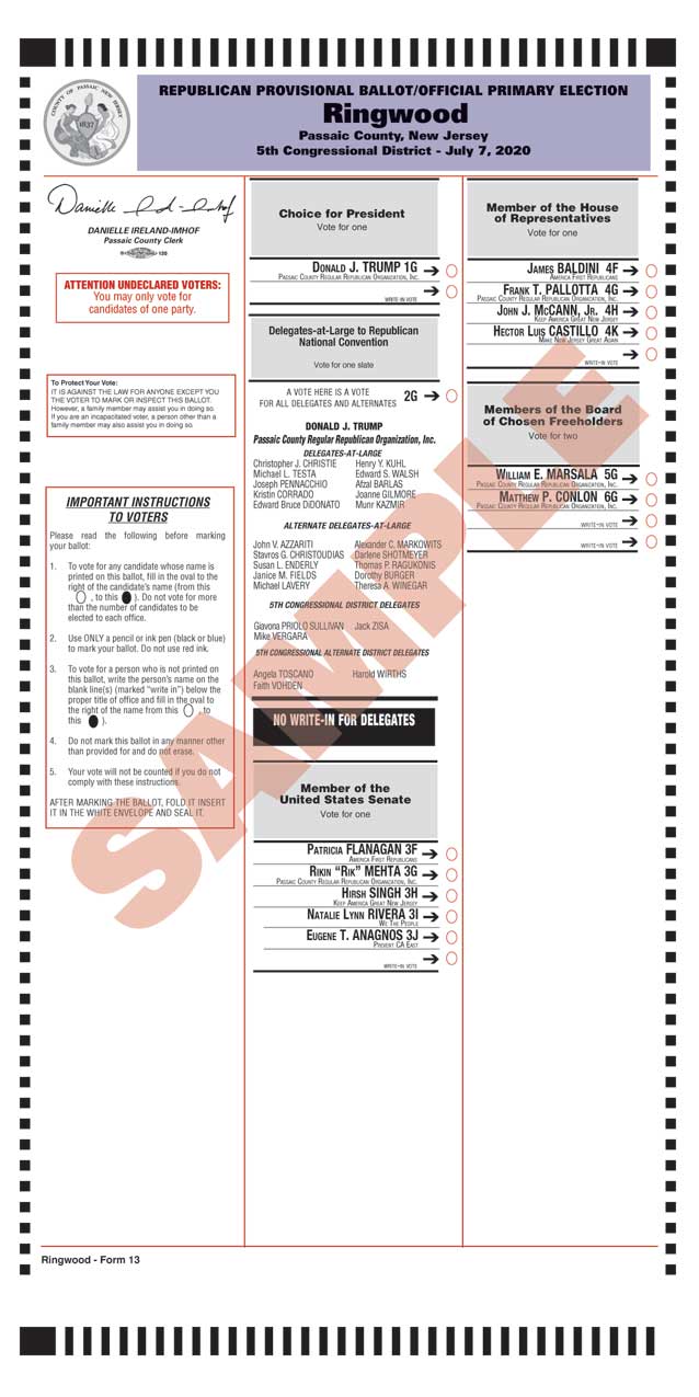 Prov Repub Sample Ballot
